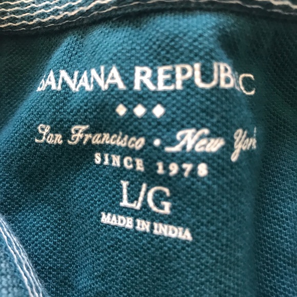 Men’s Large Blue-Green Banana Republic Polo - Picture 3 of 3